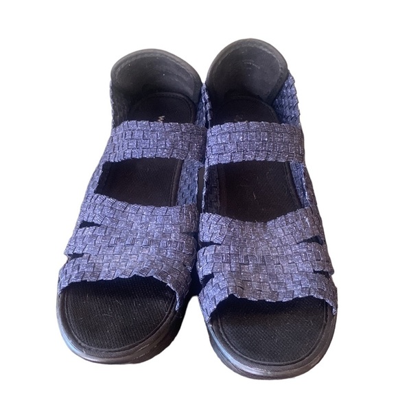 White Mountain Elora Blue Stretch Wedge Slip On Heels Size 8.5 - Picture 4 of 8